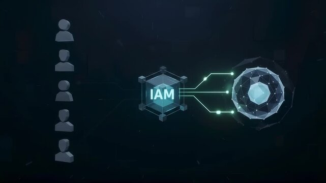 Different user identities receive role based permissions through a centralized access management system in a clean seamless enterprise security loop.