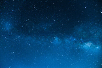 Beautiful Blue Milky Way Galaxy with Countless Stars in Deep Night Sky © chang