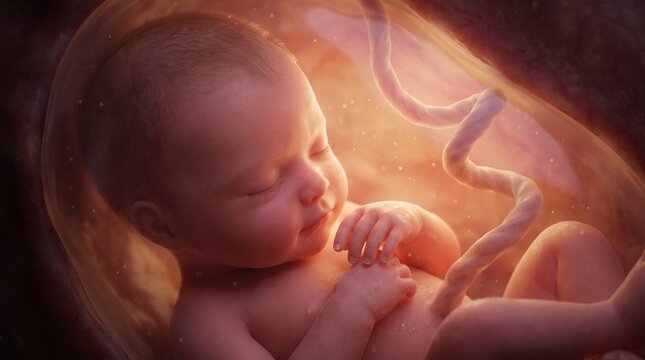 A beautiful glimpse of life at 33-34 weeks. Safely resting in the womb, the baby is growing rapidly, with fine hair and defined features as this miracle continues its third trimester journey.