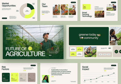 Modern Agriculture Presentation Template Smart Farming Agribusiness