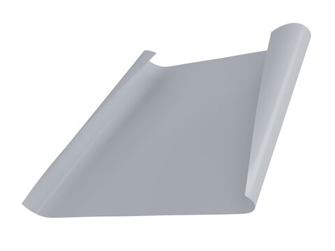 3D Blank rolled poster paper mockup with partially unrolled sheet, realistic folds, isolated. Presentation for showcasing artwork, blueprints, and  poster mockups, stationery design, and print Ads.