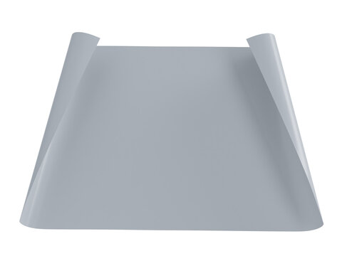 3D Blank rolled poster paper mockup with partially unrolled sheet, realistic folds, isolated. Presentation for showcasing artwork, blueprints, and  poster mockups, stationery design, and print Ads.