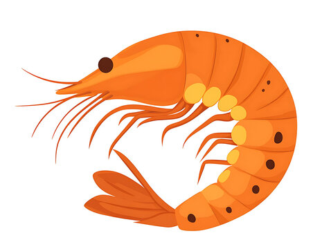 Elegant shrimp illustration with detailed lines