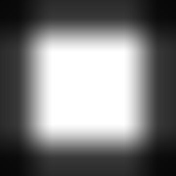 Black square vignette border graphic element with soft blurred dark shadow transition