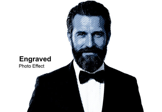 Engraved Portrait Photo Effect