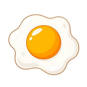 Fresh sunny side up fried egg vector flat cartoon illustration isolated on white background