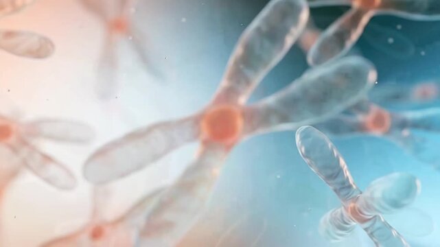 Chromosome structure and genetic information visualization, scientific biology illustration for DNA research and medical education