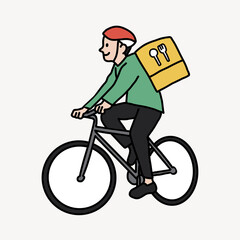 Bicycle food delivery man illustration © Rawpixel.com
