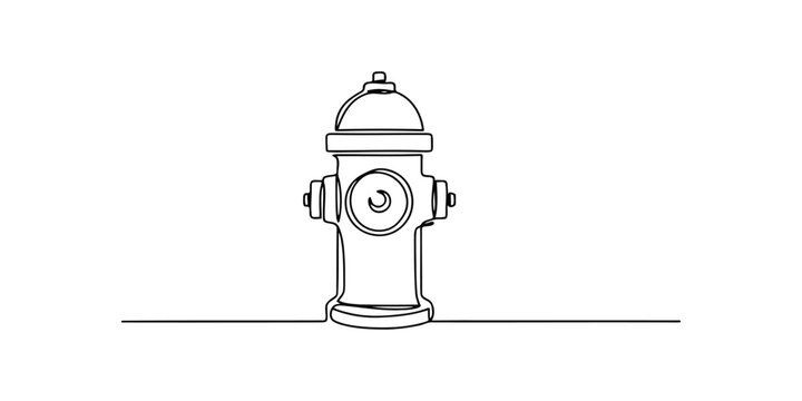 Continuous single line drawing of a fire hydrant