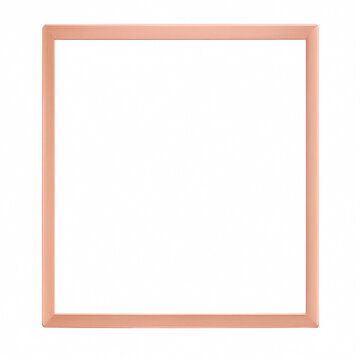 Rose gold picture frame isolated element