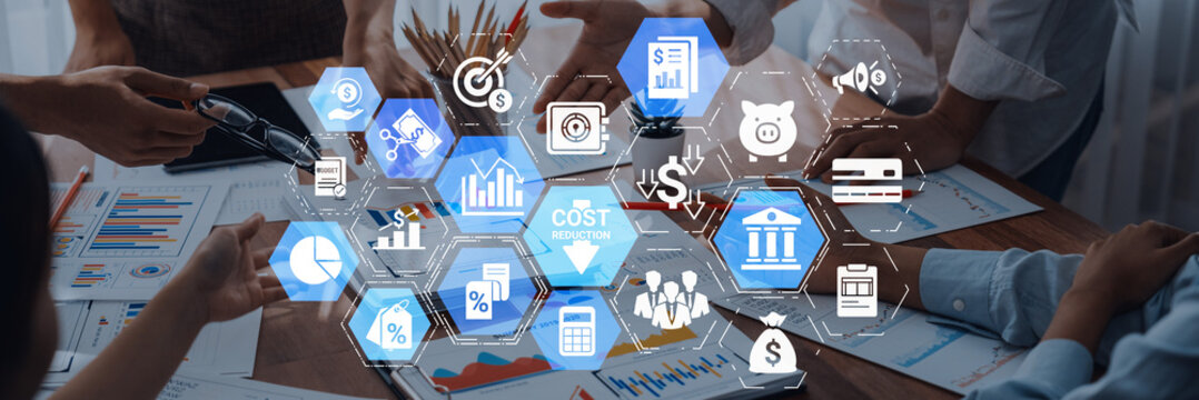 Cost reduction and cost saving through digital transformation, business cost optimization, operational cost reduction, financial savings, and resource efficiency strategy for business success. Entice