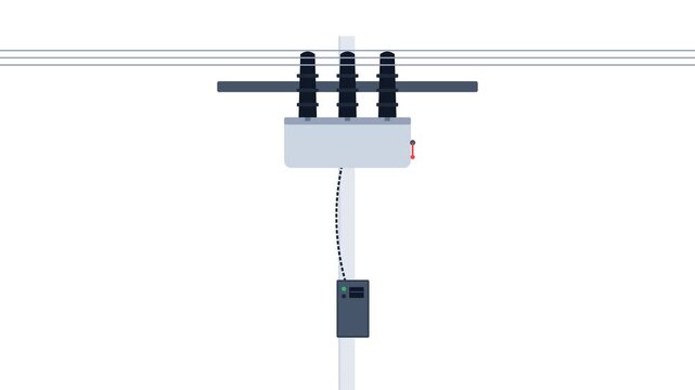 Industrial Medium Voltage Automatic Vacuum Recloser and Microprocessor Control Schematic for Electrical Distribution