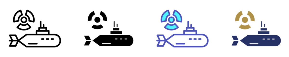 Nuclear Submarine  Icon Set Multiple Style Collection © Infinity Innovation