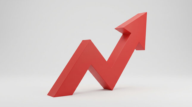 Red arrow inflation economy growth increase finance business market rise chart investment. Financial crisis recession. stock price increase falling, bankruptcy risk loss, chart graph statistic