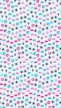 Seamless pattern of colorful abstract shapes