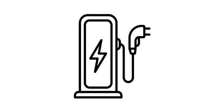 Electric Vehicle Charging Station Icon Illustration.