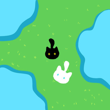 easter card with cat