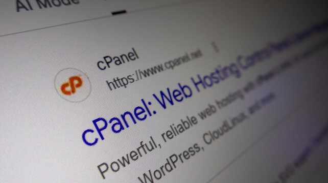 cPanel website displayed on a computer screen, web hosting control panel that helps manage websites.