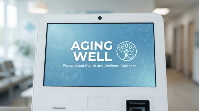Digital health kiosk supports aging population with healthcare innovation and geriatric care, offering personalized wellness guidance bright