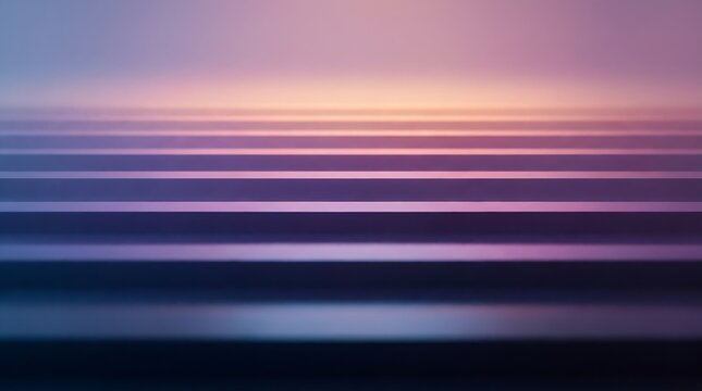 Parallel horizontal lines or architectural steps abstract background with futuristic purple and orange color gradient for technology design
