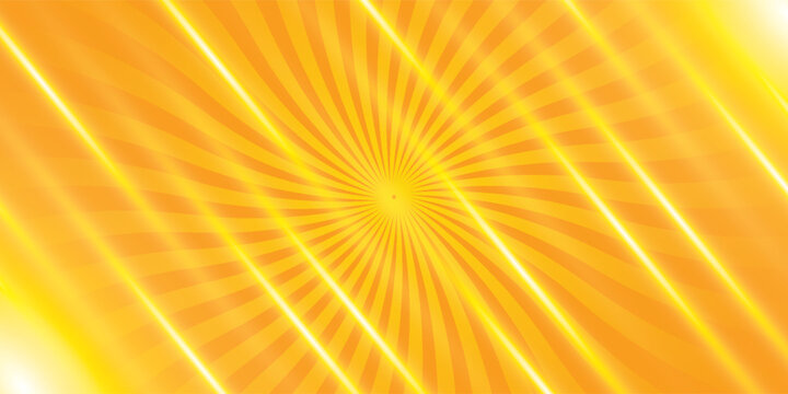 Orange Sunburst Pattern Background. Rays. Radial. Summer Banner. eps 10