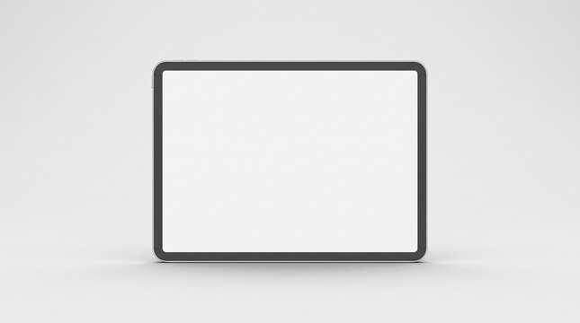 Tablet computer mockup in landscape orientation with white screen