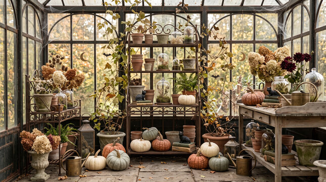 Vintage Halloween conservatory home decoration