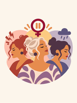 Menopause Symptoms with Four Women Representing Mood Swings Anxiety and Emotional Distress