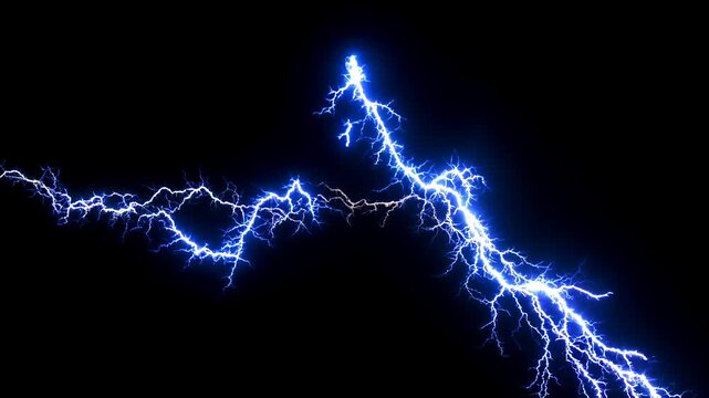 Abstract blue lightning energy plasma waves and thunder motion background