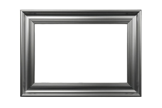 Contemporary minimal silver picture frame with clipping path centered view