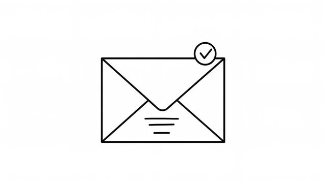 Confirmed email notification envelope icon animation for digital