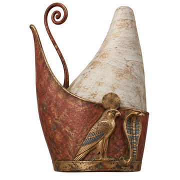 Ancient egyptian pschent double crown with cobra and vulture