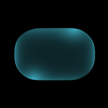 Abstract glowing blue rounded rectangle shape with a soft light effect isolated on a black background