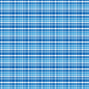 Clean crisp blue plaid fabric texture seamless vector style background pattern