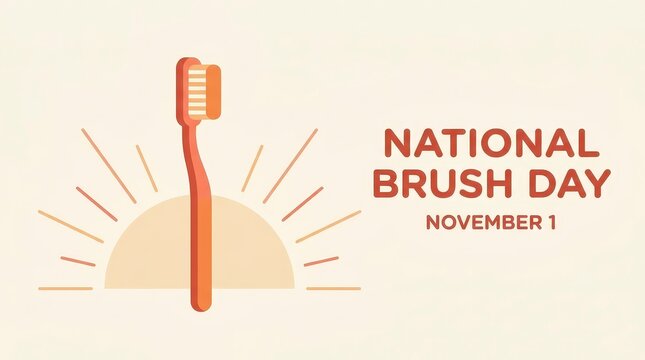 Bright toothbrush celebrating national brush day at sunrise