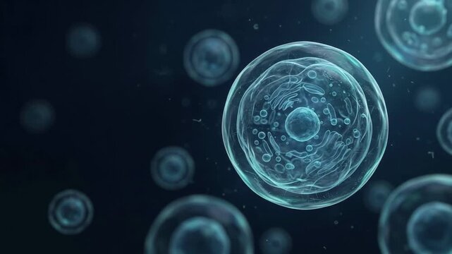 Blue Bioluminescent Cellular Environment
