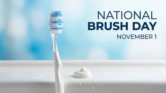 Toothbrush with toothpaste for national brush day