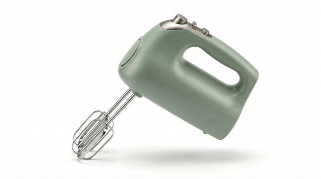 Modern light green electric hand mixer for baking and cooking in the kitchen