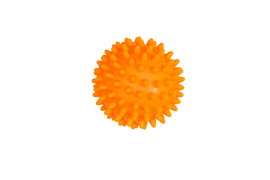 Orange Spiky Massage Ball, Isolated on Transparent Background PNG
