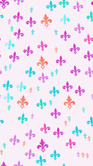 Fleur de Lis Pattern in Pastel Colors © Adokor