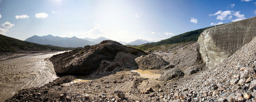 Pano of landscape at Castner Cave in Alaska