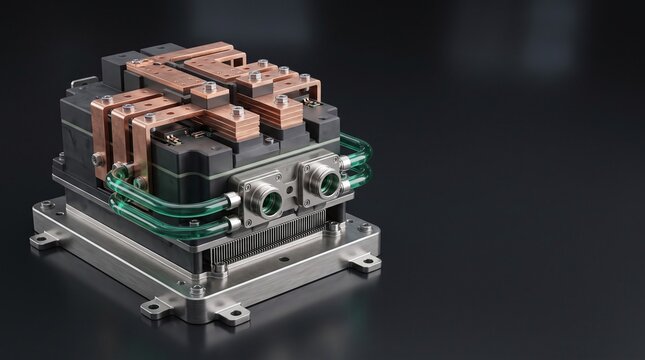 Liquid-Cooled Power Distribution Unit PDU Module with Copper Busbars 3D Render