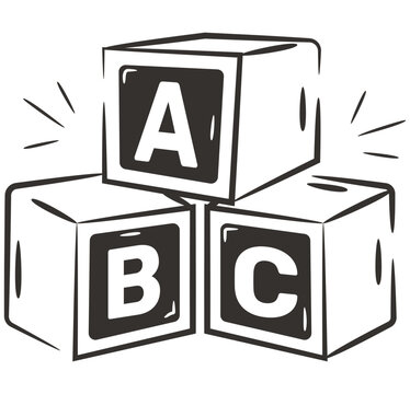        Editable design vector of abc blocks 