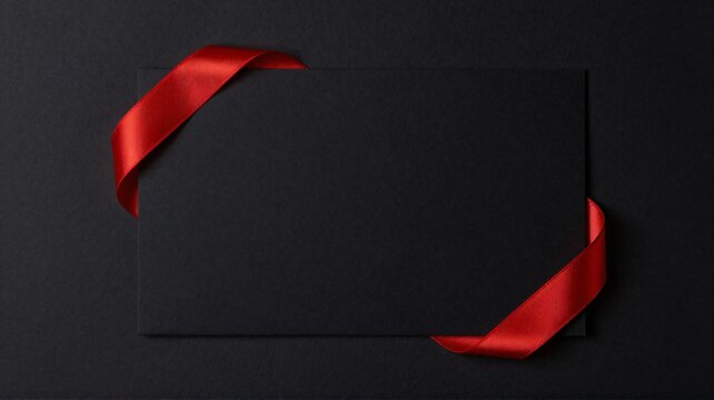 Black friday and cyber monday sale concept with dark paper and red ribbon