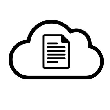 Cloud computing document file icon for digital storage and online