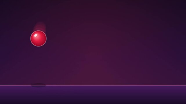 Red Bouncing Ball Animation on Purple Background
