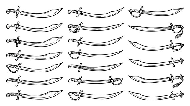 Collection of Hand-Drawn Saber Swords