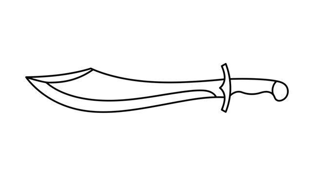 Curved blade weapon isolated on transparent background