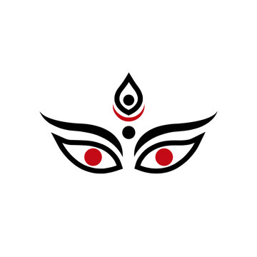 Navratri Durga Eyes Vector Design with Trinetra