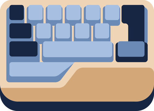Adaptive one-handed computer keyboard concept featuring custom numeric keypad layouts, high-contrast action switches, and specialized ergonomic casing